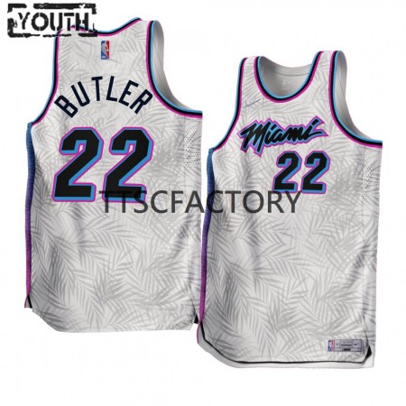 Kinder NBA Miami Heat Trikot Jimmy Butler 22 Nike 2022-23 Earned Edition Weiß Swingman
